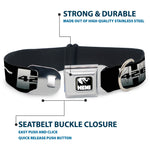 HEMI Elephant Logo Full Color Black/White Seatbelt Buckle Collar - HEMI 426/Elephant Logo 50 YEARS Black/White/Silver-Fade
