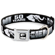 HEMI Elephant Logo Full Color Black/White Seatbelt Buckle Collar - HEMI 426/Elephant Logo 50 YEARS Black/White/Silver-Fade