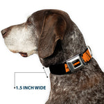 HEMI 426 Logo Full Color Black Orange Seatbelt Buckle Collar - HEMI 426 Logo Repeat Black/Orange