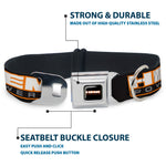 HEMI POWERED Logo Full Color Black/Orange/White/Gray Seatbelt Buckle Collar - HEMI POWERED Logo Repeat Black/Orange/White/Gray