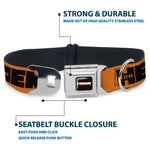 HEMI 426 Logo Full Color Orange Black Seatbelt Buckle Collar - HEMI 426 Logo Repeat Orange/Black