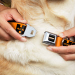 HEMI 426 Logo Full Color Orange Black Seatbelt Buckle Collar - HEMI 426 Logo Repeat Orange/Black