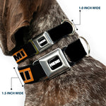 HEMI Bold Full Color Black/Orange/White/Black Seatbelt Buckle Collar - HEMI Bold Black/Orange/White/Black
