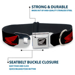 Honda Motorcycle Black Silver Seatbelt Buckle Collar - HONDA Motorcycle Logo Black/Red
