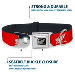 Honda Motorcycle Black/Silver Seatbelt Buckle Collar - HONDA Motorcycle Logo Red/White