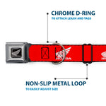 Honda Motorcycle Black/Silver Seatbelt Buckle Collar - HONDA Motorcycle Logo Red/White