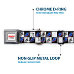 HENDRICK MOTORSPORTS Checker Logo Full Color Red/White Seatbelt Buckle Collar - Kyle Larson Autograph and #5 Checker Logo Black/White/Blue/Red