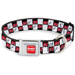 HENDRICK MOTORSPORTS Checker Logo Full Color Red/White Seatbelt Buckle Collar - William Byron Autograph and #24 Checker Logo Black/White/Red