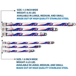 HENDRICK MOTORSPORTS Checker Logo Full Color Red/White Seatbelt Buckle Collar - Kyle Larson #5 Car Scheme White/Blue/Red