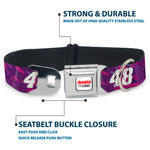 HENDRICK MOTORSPORTS Checker Logo Full Color Red/White Seatbelt Buckle Collar - Alex Bowman #48 Car Scheme Purples/Pinks/White