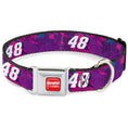Load image into Gallery viewer, HENDRICK MOTORSPORTS Checker Logo Full Color Red/White Seatbelt Buckle Collar - Alex Bowman #48 Car Scheme Purples/Pinks/White