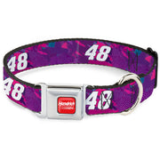 HENDRICK MOTORSPORTS Checker Logo Full Color Red/White Seatbelt Buckle Collar - Alex Bowman #48 Car Scheme Purples/Pinks/White