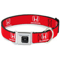 Load image into Gallery viewer, Honda Seatbelt Buckle Collar - Honda Logo Red/White