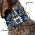 Load image into Gallery viewer, RAVENCLAW Crest Full Color Blue Seatbelt Buckle Collar - RAVENCLAW Crest Diagonal Stripe Gray/Blue