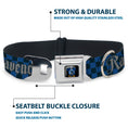 Load image into Gallery viewer, Ravenclaw Crest Full Color Seatbelt Buckle Collar - Harry Potter RAVENCLAW Checker Blues/Grays