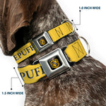 Hufflepuff Crest Full Color Seatbelt Buckle Collar - Harry Potter HUFFLEPUFF & Crest Yellow/Black