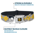 Load image into Gallery viewer, Hufflepuff Crest Full Color Seatbelt Buckle Collar - Harry Potter HUFFLEPUFF/Stars Argyle Plaid Gray/Gold/Browns