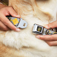 Load image into Gallery viewer, Hufflepuff Crest Full Color Seatbelt Buckle Collar - Harry Potter HUFFLEPUFF/Stars Argyle Plaid Gray/Gold/Browns
