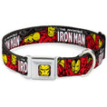 Load image into Gallery viewer, MARVEL COMICS Iron Man Face Full Color Red Yellow Seatbelt Buckle Collar - THE INVINCIBLE IRON MAN Stacked Comic Books/Action Poses