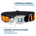 Load image into Gallery viewer, MARVEL UNIVERSE Iron Man Arc Reactor Full Color Seatbelt Buckle Collar - Iron Man Face/I AM IRON MAN Black/Yellow Glow