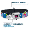 Load image into Gallery viewer, INVADER ZIM Title Logo Full Color Pink/Green Seatbelt Buckle Collar - Invader Zim and GIR Poses and Planets Blue/White
