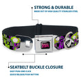 Load image into Gallery viewer, INVADER ZIM Title Logo Full Color Pink/Green Seatbelt Buckle Collar - Invader Zim GIR DOOM Pose Checker Black/Gray