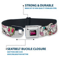 Load image into Gallery viewer, INVADER ZIM Title Logo Full Color Pink/Green Seatbelt Buckle Collar - Invader Zim GIR and Piggy Doddles White/Black