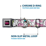 INVADER ZIM Title Logo Full Color Pink/Green Seatbelt Buckle Collar - Invader Zim GIR and Piggy Doddles White/Black