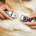 INVADER ZIM Title Logo Full Color Pink/Green Seatbelt Buckle Collar - Invader Zim GIR Poses and Sketch Purple