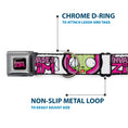 Load image into Gallery viewer, INVADER ZIM Title Logo Full Color Pink/Green Seatbelt Buckle Collar - INVADER ZIM Title Logo and GIR Pose Close-Up White/Pinks