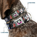 Joker Face Full Color Seatbelt Buckle Collar - The Joker Pose/Cards/HAHAHAHA Black/Gray