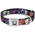 Load image into Gallery viewer, Joker Face Full Color Seatbelt Buckle Collar - The Joker Pose/Cards/HAHAHAHA Black/Gray