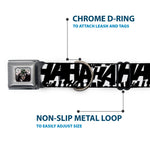 Joker The Killing Joke Holding Head Pose CLOSE-UP Full Color Seatbelt Buckle Collar - Joker's HA HA HA Repeat White/Black