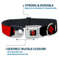 Load image into Gallery viewer, Harley Quinn Diamond Full Color Black Red Seatbelt Buckle Collar - HARLEY QUINN/Diamonds Black/Red/White