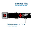 Load image into Gallery viewer, Harley Quinn Diamond Full Color Black Red Seatbelt Buckle Collar - HARLEY QUINN/Diamonds Black/Red/White