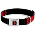 Load image into Gallery viewer, Harley Quinn Diamond Full Color Black Red Seatbelt Buckle Collar - HARLEY QUINN/Diamonds Black/Red/White