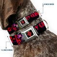 Load image into Gallery viewer, Harley Quinn Diamond Full Color Black Red Seatbelt Buckle Collar - HARLEY QUINN Bomb Poses/Suits Black/Purple/Red