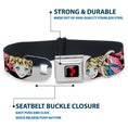 Load image into Gallery viewer, Harley Quinn Diamon Full Color Black/Red Seatbelt Buckle Collar - Harley Quinn Puddin Poses Anime Graphics Pink/Red