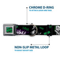 Load image into Gallery viewer, HAHA Stacked Black/Gray/Green Seatbelt Buckle Collar - Joker DIE LAUGHING! HAHA Black/Purple/Green