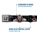 Joker Face Stare Seatbelt Buckle Collar - Joker BRILLIANTLY TWISTED PSYCHO 2-Poses/Cards Black/Grays