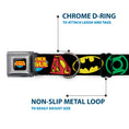 Load image into Gallery viewer, Justice League Shield Full Color Black Blue Red Yellow Seatbelt Buckle Collar - Justice League Superhero Logos CLOSE-UP Black