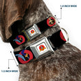 Load image into Gallery viewer, Looney Tunes Logo Full Color White Seatbelt Buckle Collar - Looney Tunes Characters Bullseye Pose Black