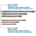 Looney Tunes Logo White Seatbelt Buckle Collar - Looney Tunes 3-B-Boy Stance Character Poses Stacked