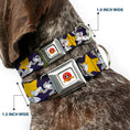 Load image into Gallery viewer, Looney Tunes Logo Full Color White Seatbelt Buckle Collar - Bugs Bunny Poses/Stars Navy