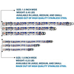 Looney Tunes Logo Full Color White Seatbelt Buckle Collar - Bugs Bunny CLOSE-UP Poses Blue