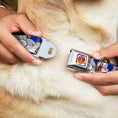 Load image into Gallery viewer, Looney Tunes Logo Full Color White Seatbelt Buckle Collar - Bugs Bunny CLOSE-UP Poses Blue