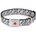 Load image into Gallery viewer, Looney Tunes Logo White Seatbelt Buckle Collar - Bugs Bunny Expressions Stacked White/Black/Gray
