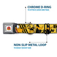Load image into Gallery viewer, Looney Tunes Logo Full Color White Seatbelt Buckle Collar - DAFFY DUCK w/Poses Yellow/Black