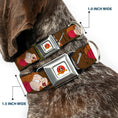 Load image into Gallery viewer, Looney Tunes Logo Full Color White Seatbelt Buckle Collar - ELMER FUDD w/Poses Browns