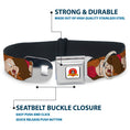 Load image into Gallery viewer, Looney Tunes Logo Full Color White Seatbelt Buckle Collar - ELMER FUDD w/Poses Browns